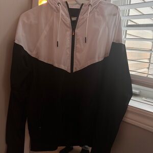 Urban Planet Black and White Breathable Nylon Windbreaker